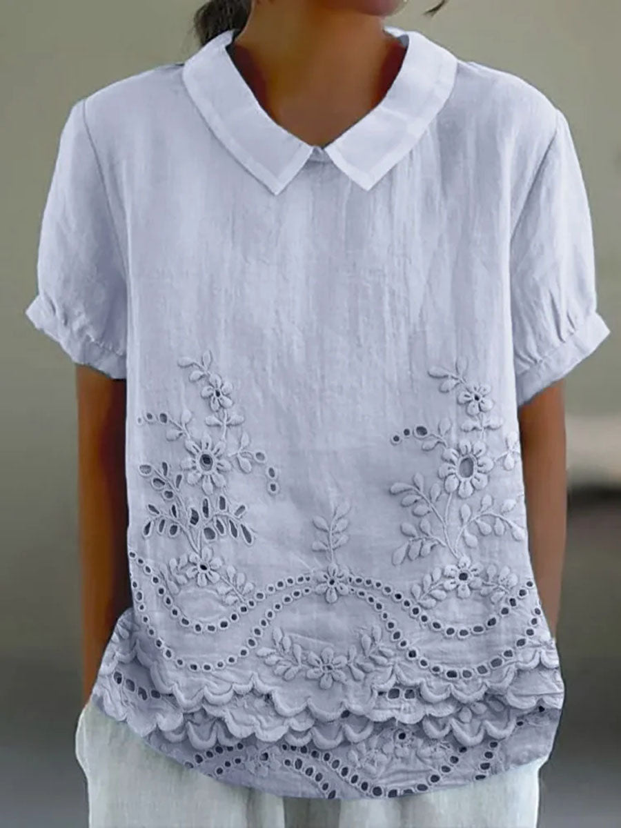 Josephine | Floral Embroidered Shirt