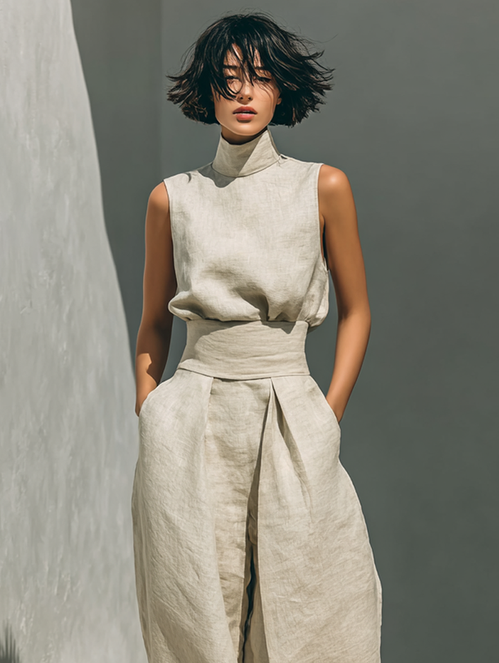 Desiree | Minimalist Tank Top & Wide-Leg Pants Set