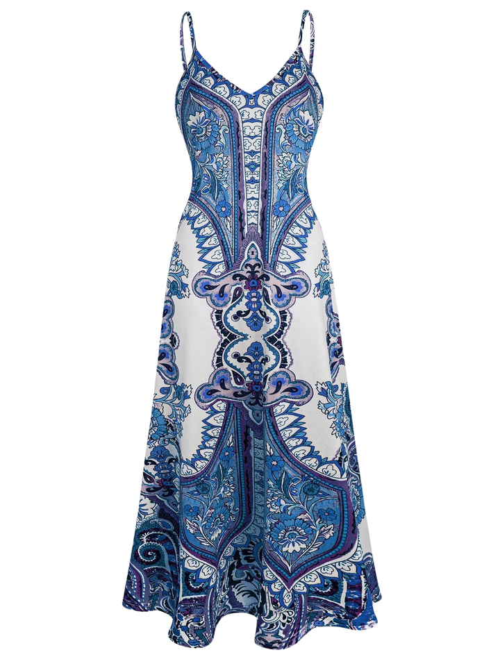Sammy | Boho Floral Print Sleeveless Dress