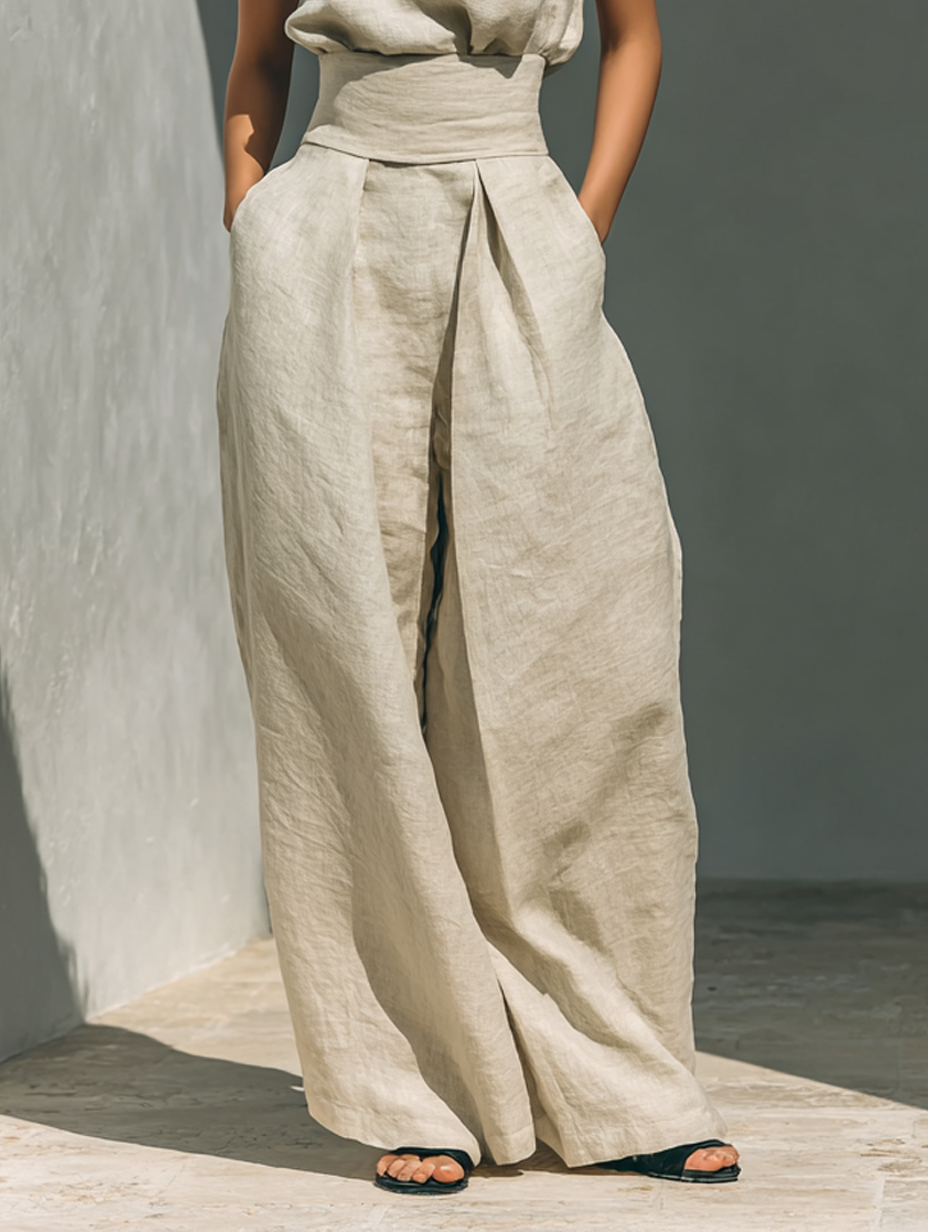 Desiree | Minimalist Tank Top & Wide-Leg Pants Set