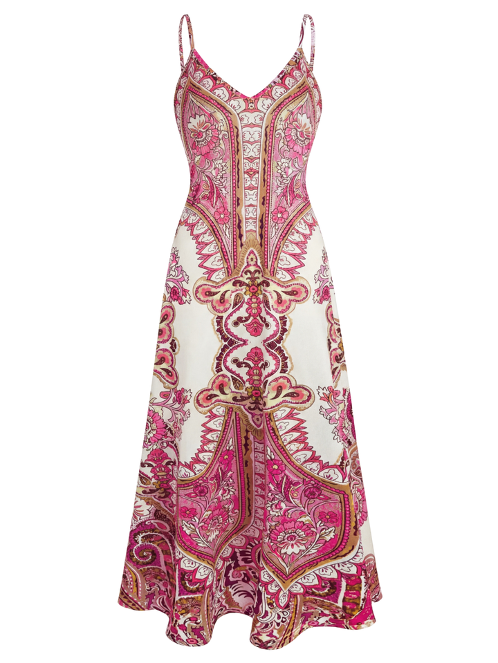 Sammy | Boho Floral Print Sleeveless Dress