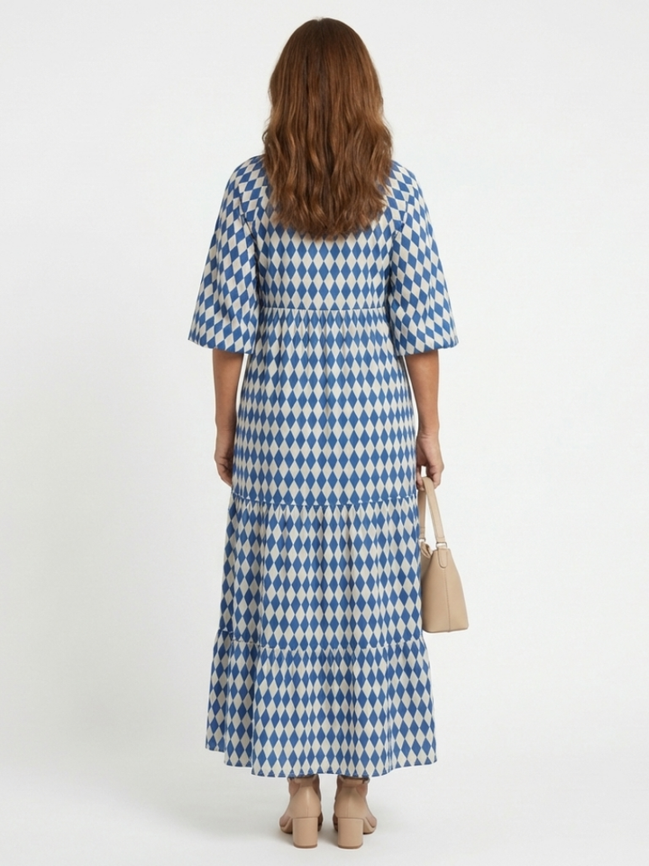 Sara | Diamond Print Maxi Dress