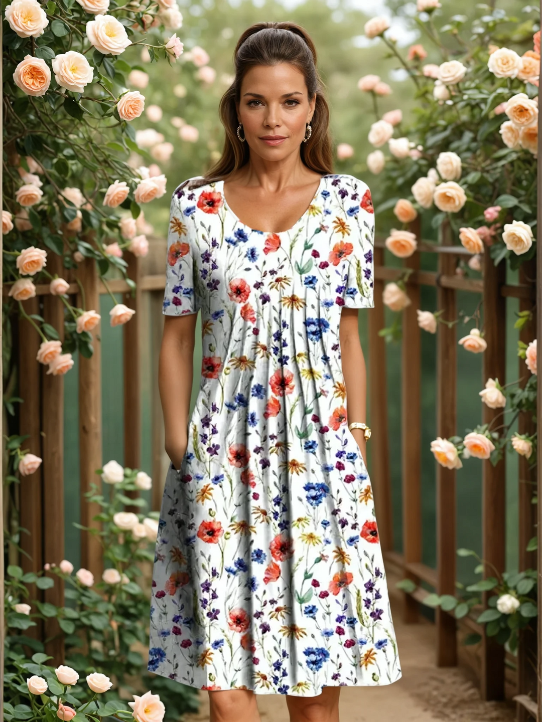 Elarisse | Floral Midi Dress