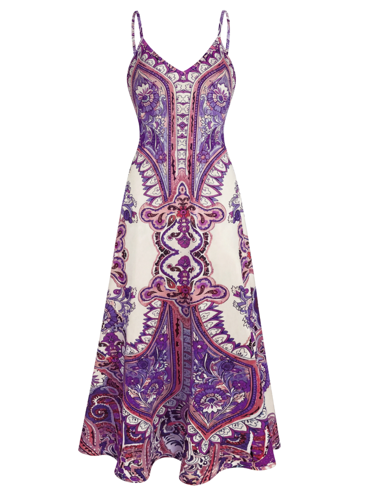 Sammy | Boho Floral Print Sleeveless Dress
