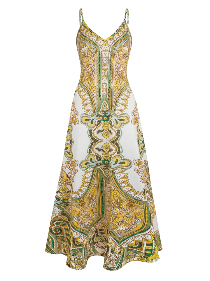 Sammy | Boho Floral Print Sleeveless Dress