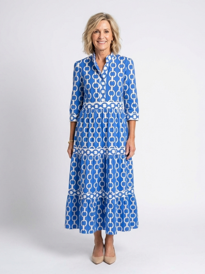 Carla | Chain Pattern Midi Dress