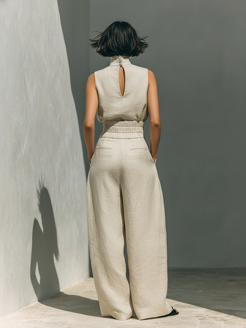 Desiree | Minimalist Tank Top & Wide-Leg Pants Set