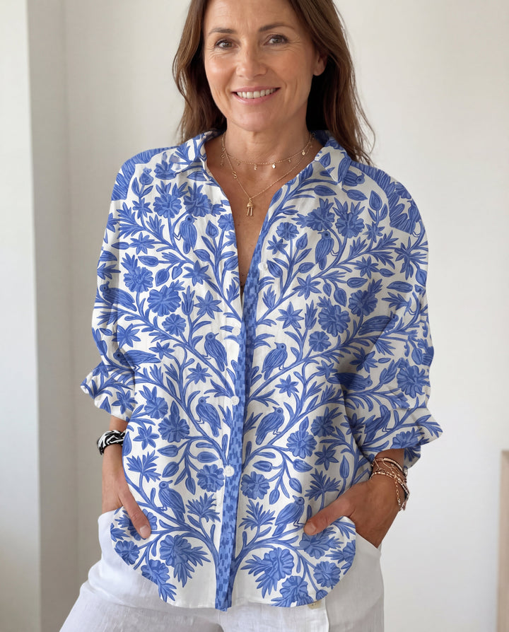 Isabelle | Blue Floral Blouse