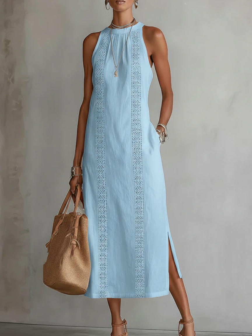 Cecilia | Midi Dress With a Mandarin Collar