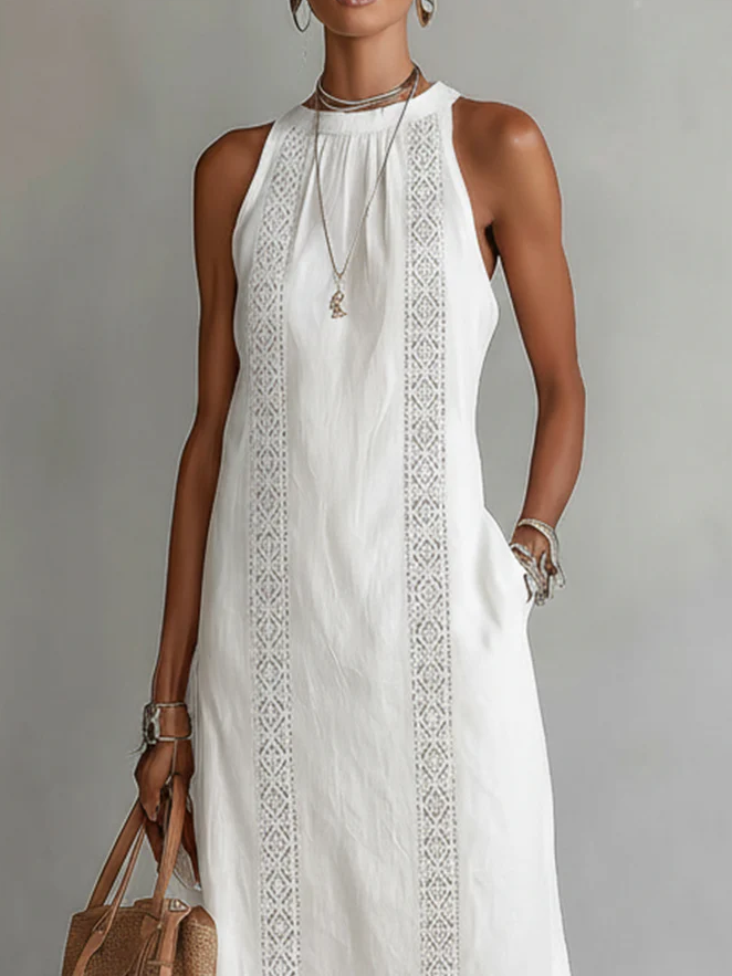 Cecilia | Midi Dress With a Mandarin Collar