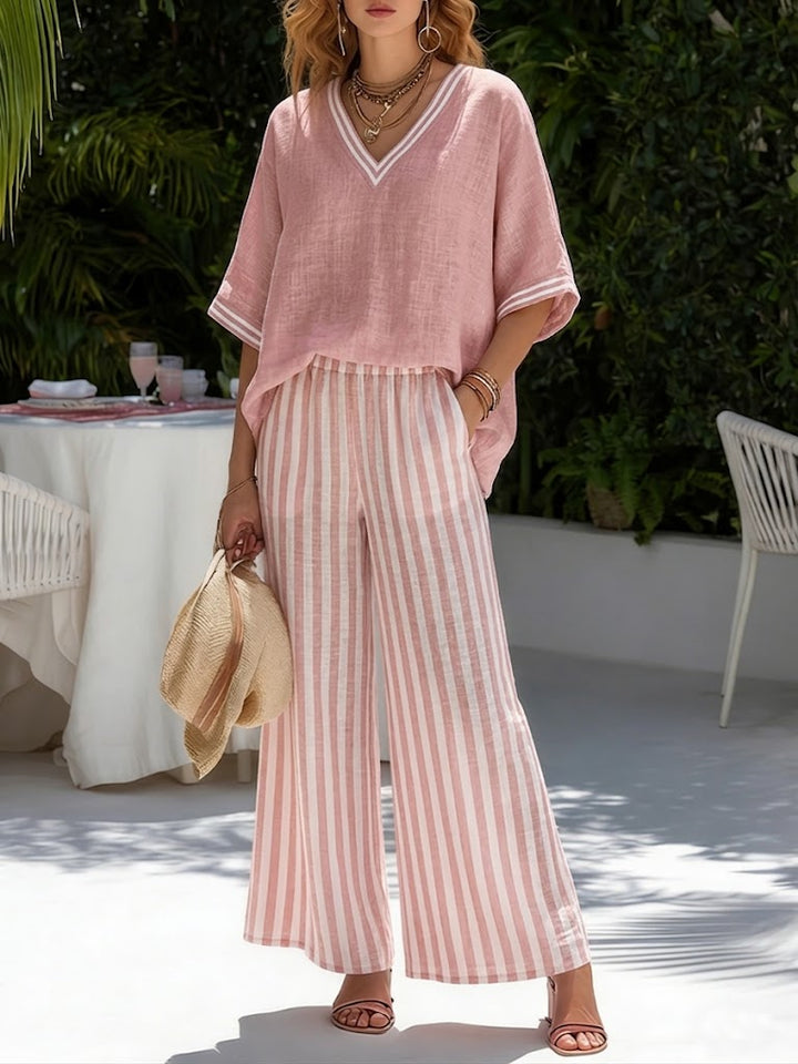 Alur |  Striped Linen Duo Set