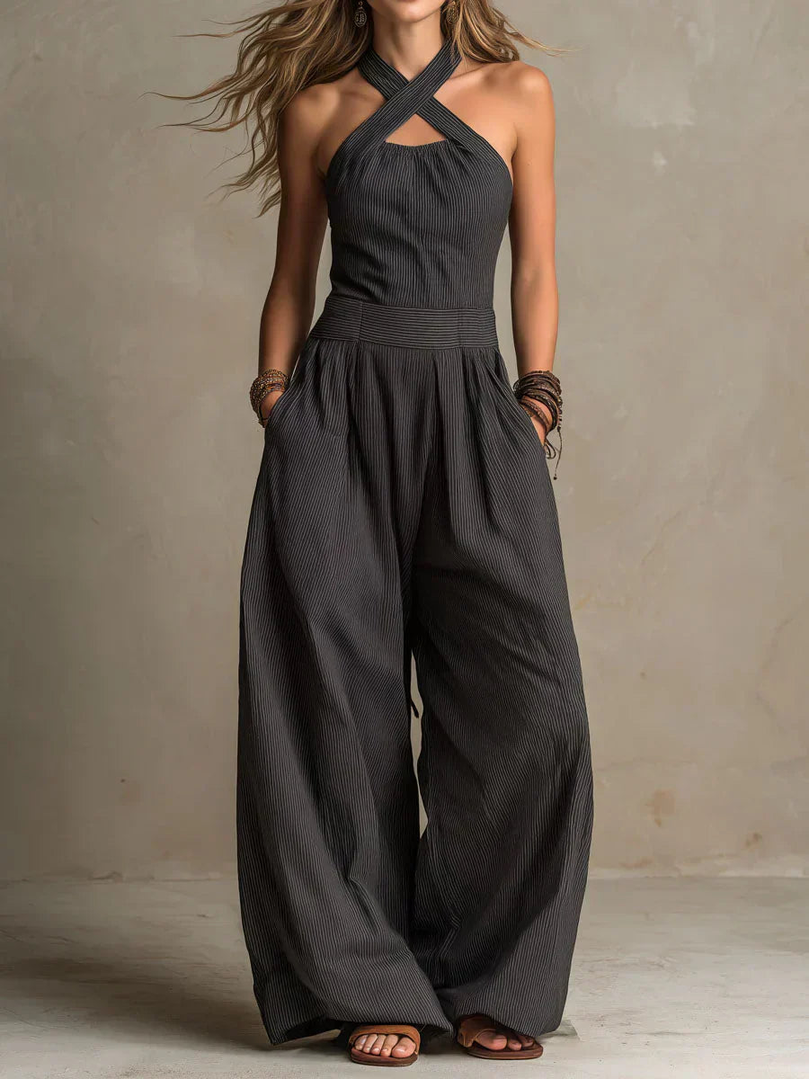 Ingrid | Elegant Crossover Neckline Jumpsuit