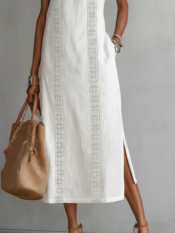 Cecilia | Midi Dress With a Mandarin Collar