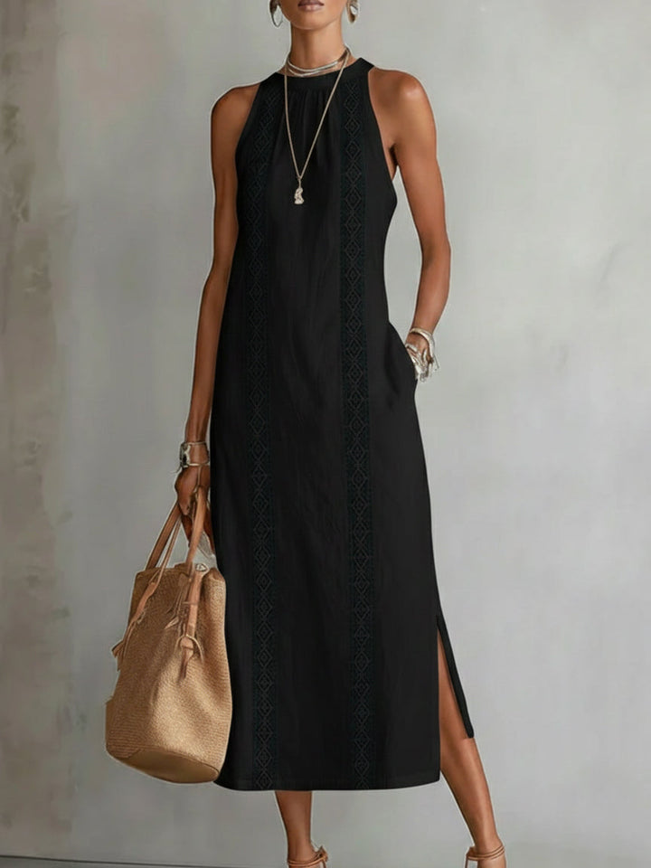 Cecilia | Midi Dress With a Mandarin Collar
