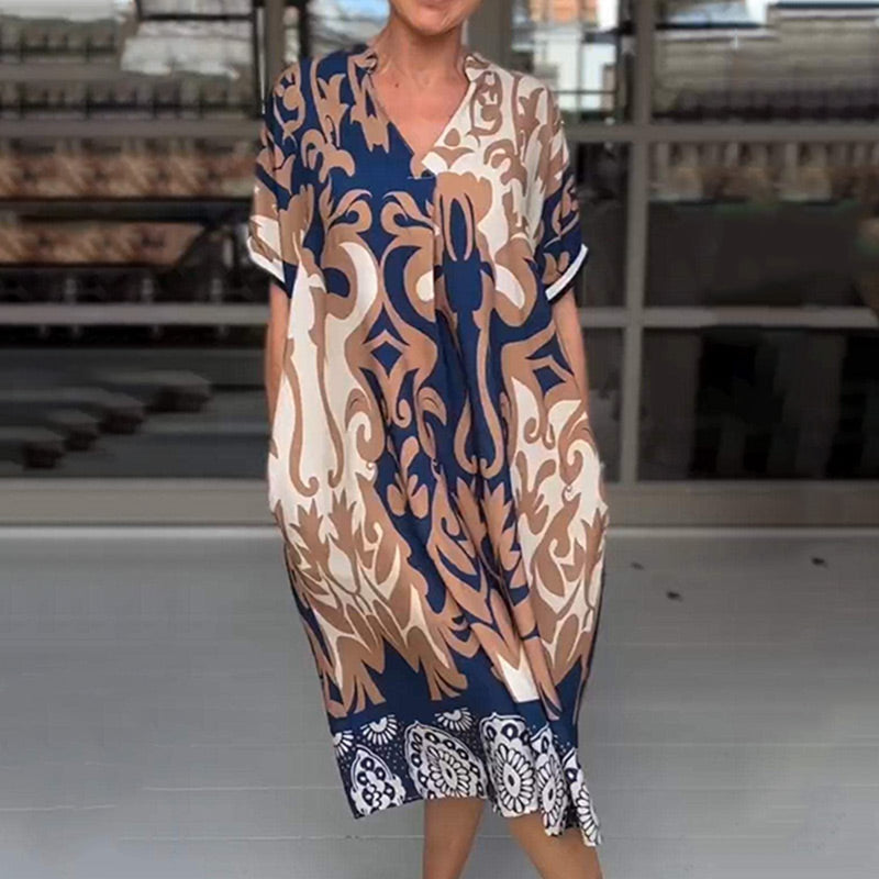 Evelora | Printed Midi Dress