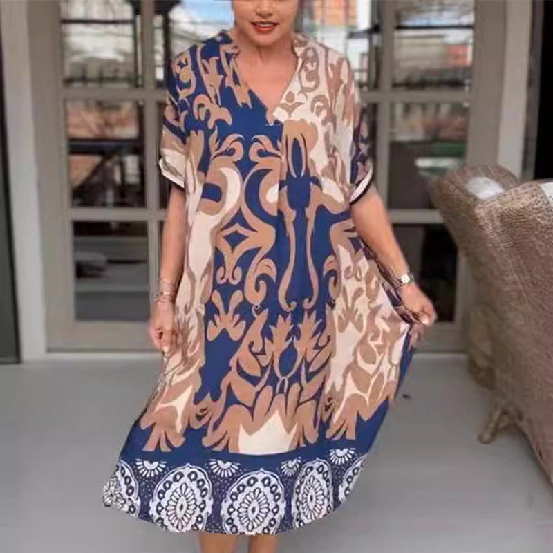 Evelora | Printed Midi Dress
